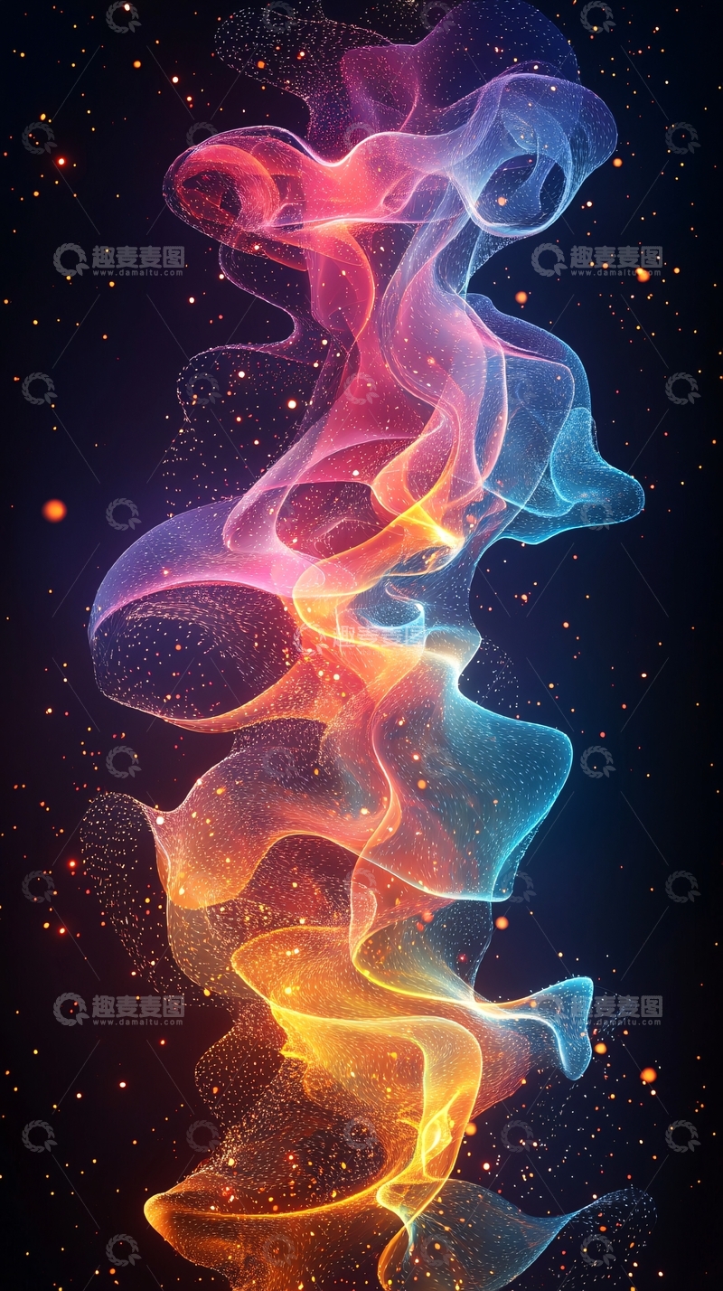 高清大图下载【趣麦麦图】彩色光晕流动抽象背景