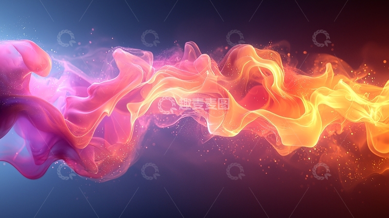 高清大图下载【趣麦麦图】粉色火焰般的流动抽象艺术