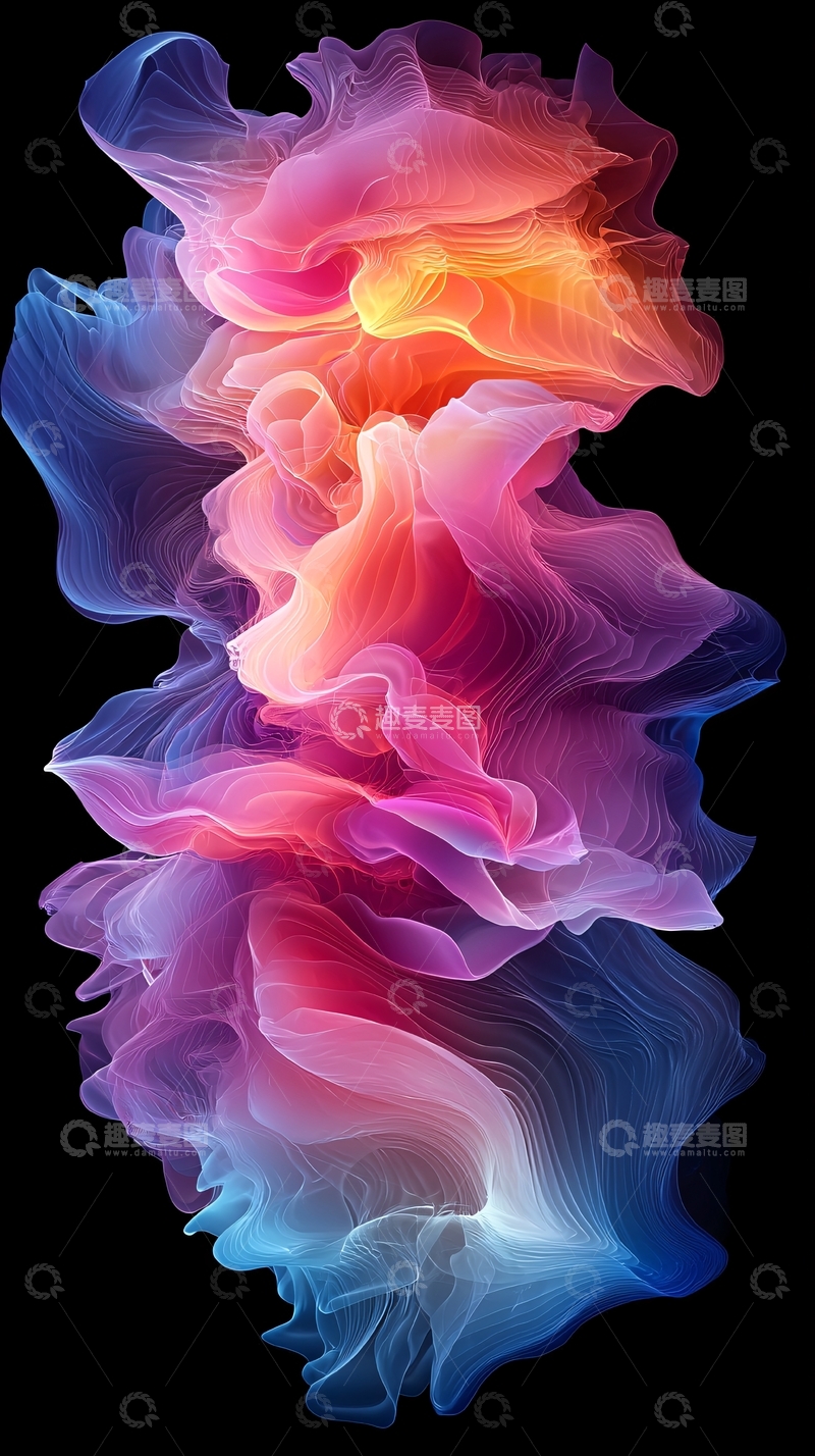 高清大图下载【趣麦麦图】抽象水彩晕染