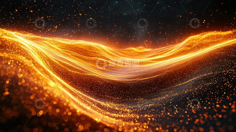 高清大图下载【趣麦麦图】金色光线流动抽象背景