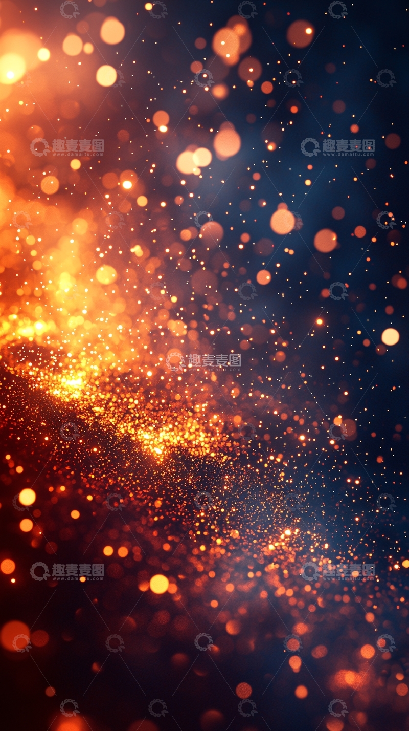 高清大图下载【趣麦麦图】金色光点在深色背景中闪耀