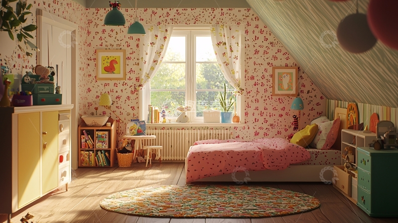 高清大图下载【趣麦麦图】温馨舒适儿童房