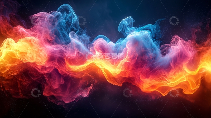高清大图下载【趣麦麦图】火焰和冰的混合烟雾