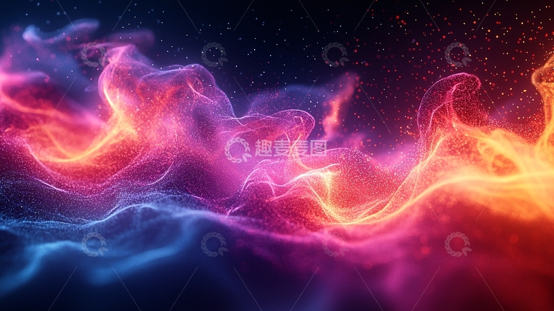高清大图下载【趣麦麦图】彩色星云流动抽象