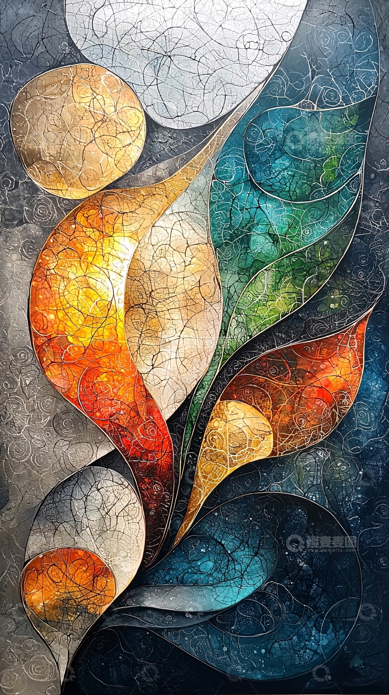 高清大图下载【趣麦麦图】抽象彩色线条纹理图案