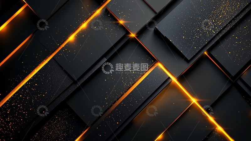 高清大图下载【趣麦麦图】黑色金色块状发光背景