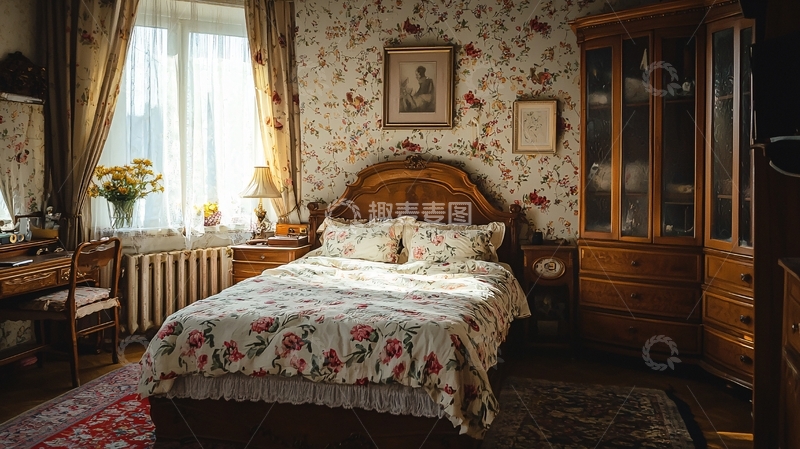 高清大图下载【趣麦麦图】复古卧室