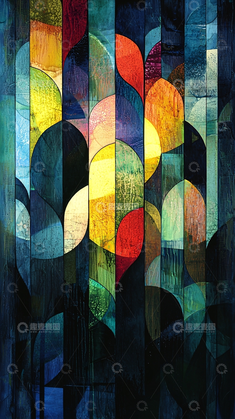 高清大图下载【趣麦麦图】抽象彩色竖条纹