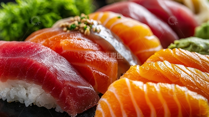 高清大图下载【趣麦麦图】色泽鲜艳的寿司拼盘