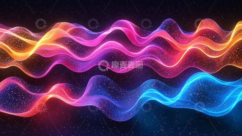 高清大图下载【趣麦麦图】彩色渐变流体线条背景