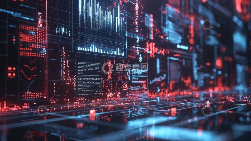 高清大图下载【趣麦麦图】科技感数据流背景