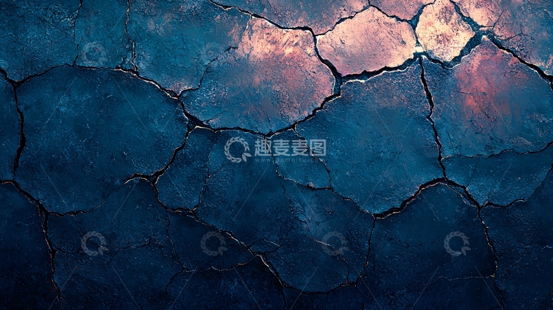 高清大图下载【趣麦麦图】深蓝色裂纹肌理背景