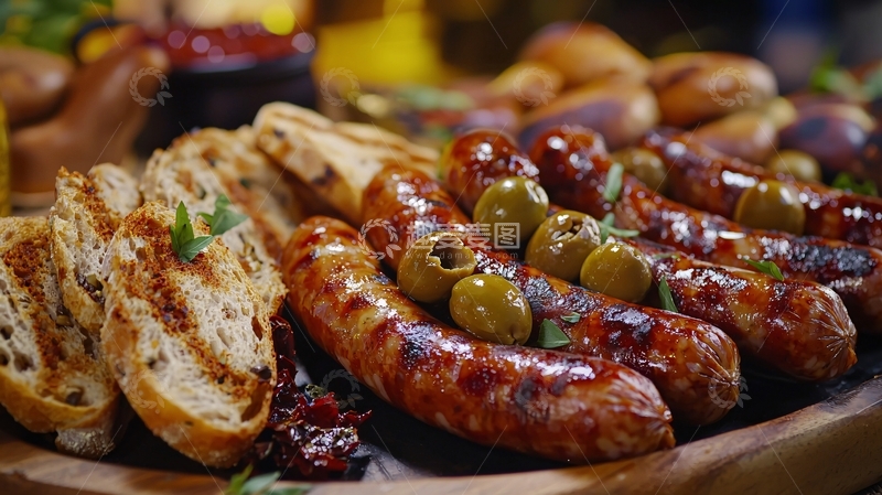高清大图下载【趣麦麦图】烤香肠拼盘