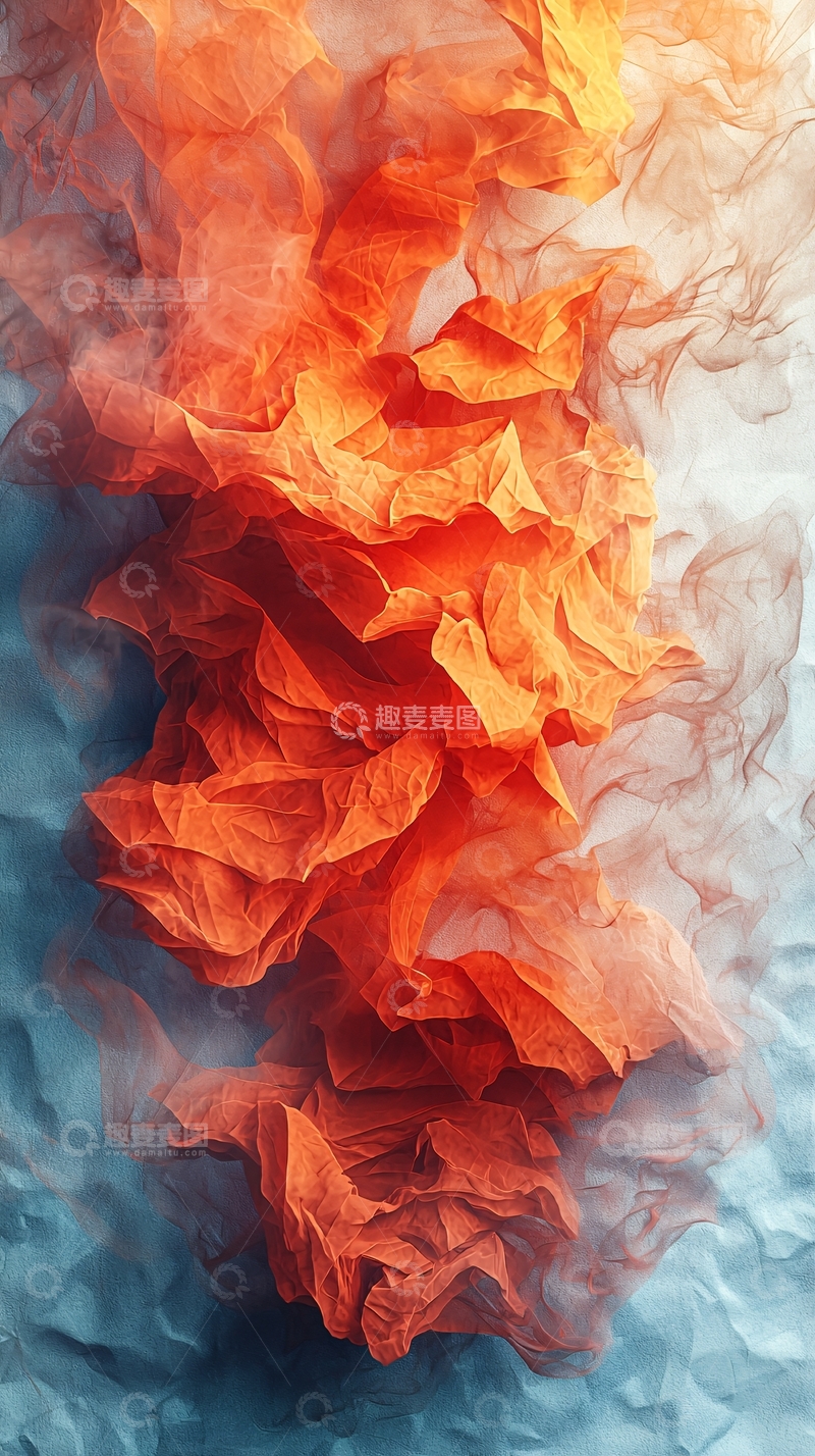 高清大图下载【趣麦麦图】橙色水墨晕染