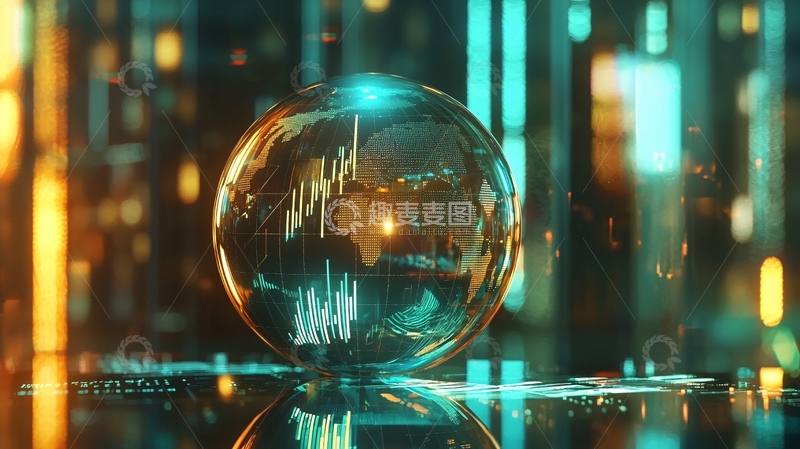 高清大图下载【趣麦麦图】科技感地球水晶球