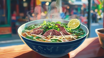 热气腾腾的牛肉粉