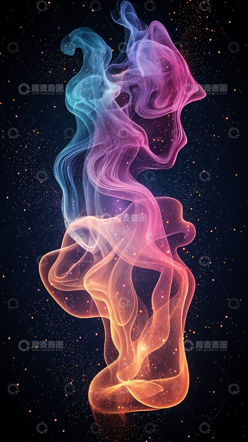 高清大图下载【趣麦麦图】彩色烟雾渐变背景