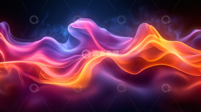 高清大图下载【趣麦麦图】梦幻渐变流动光线