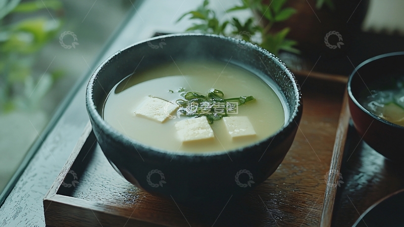高清大图下载【趣麦麦图】日式豆腐味噌汤
