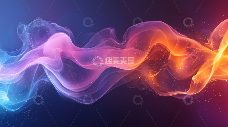 高清大图下载【趣麦麦图】蓝色与橙色火焰融合