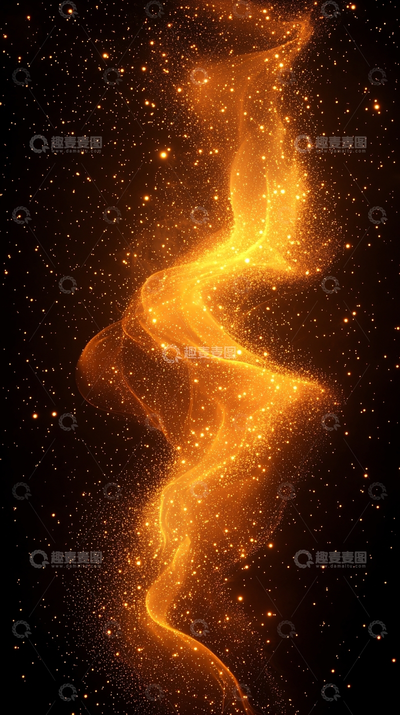 高清大图下载【趣麦麦图】金色闪耀光芒星尘背景