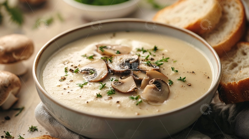 高清大图下载【趣麦麦图】香浓蘑菇汤