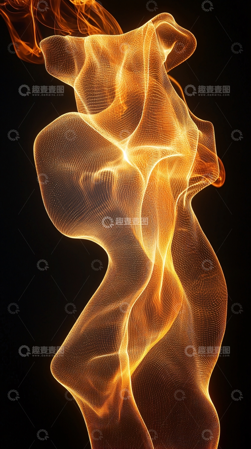 高清大图下载【趣麦麦图】抽象火焰网格