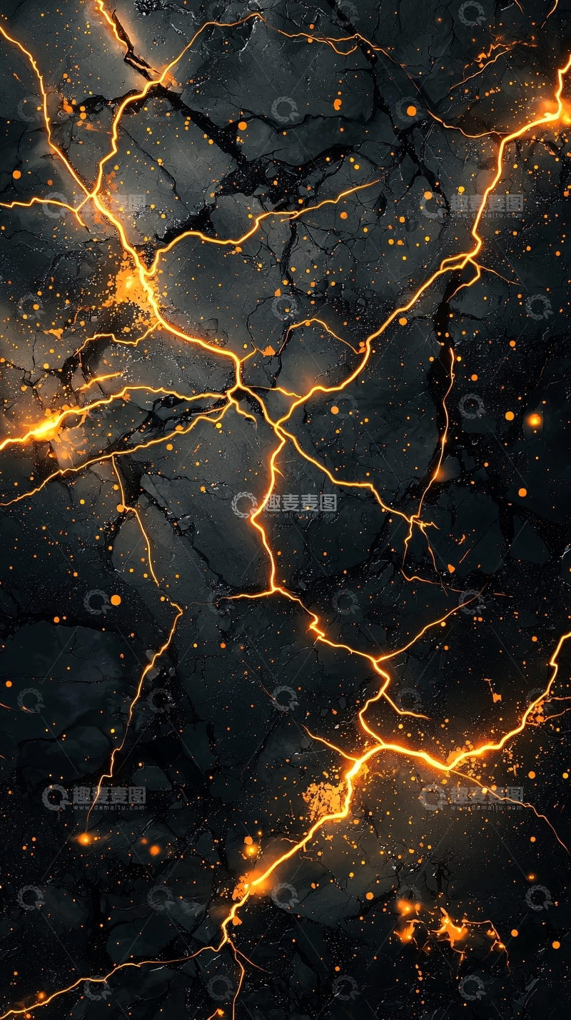 高清大图下载【趣麦麦图】岩石裂缝中散发金色光芒