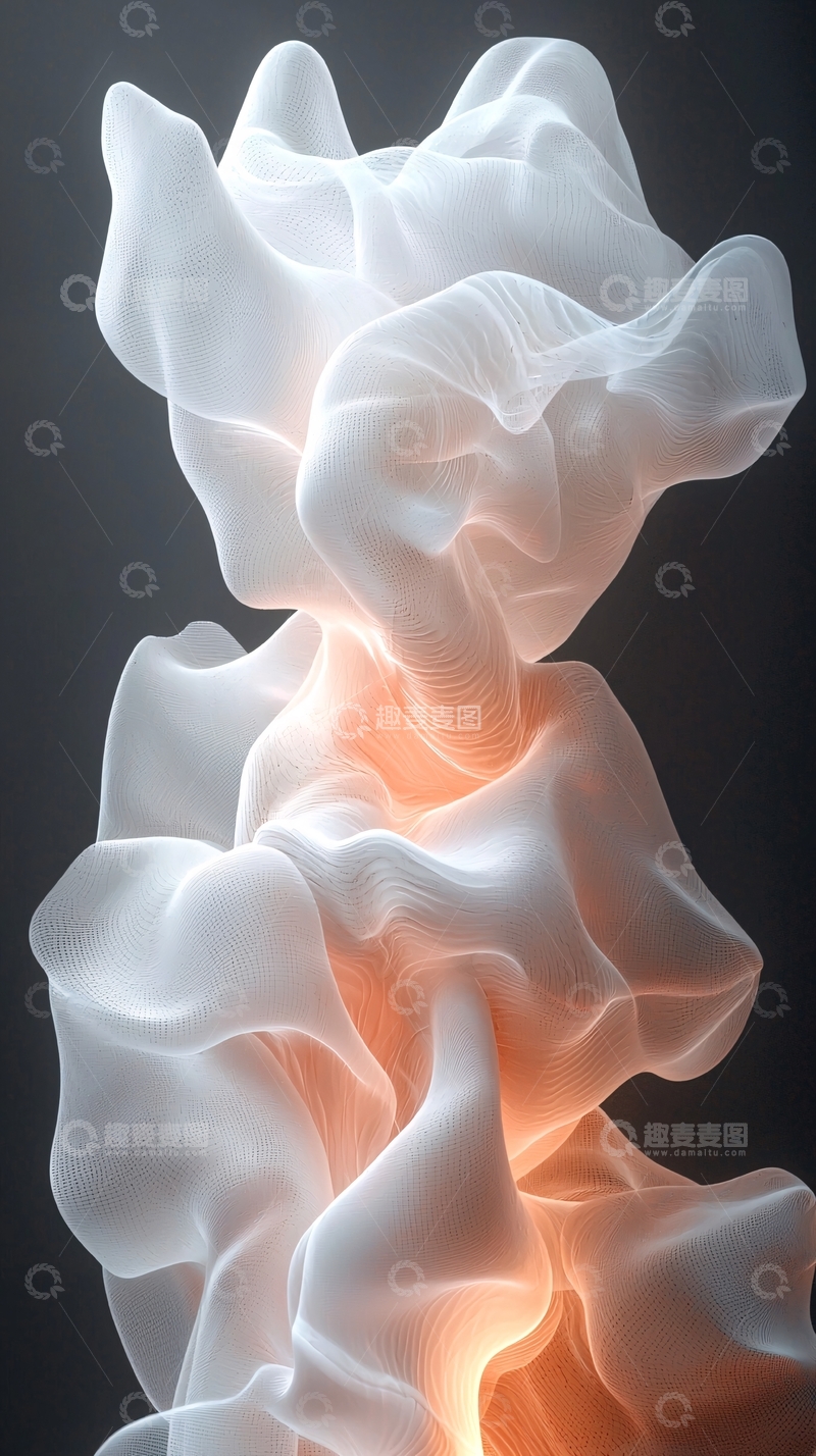 高清大图下载【趣麦麦图】白色半透明曲线状