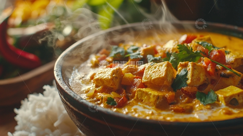 高清大图下载【趣麦麦图】香浓咖喱豆腐