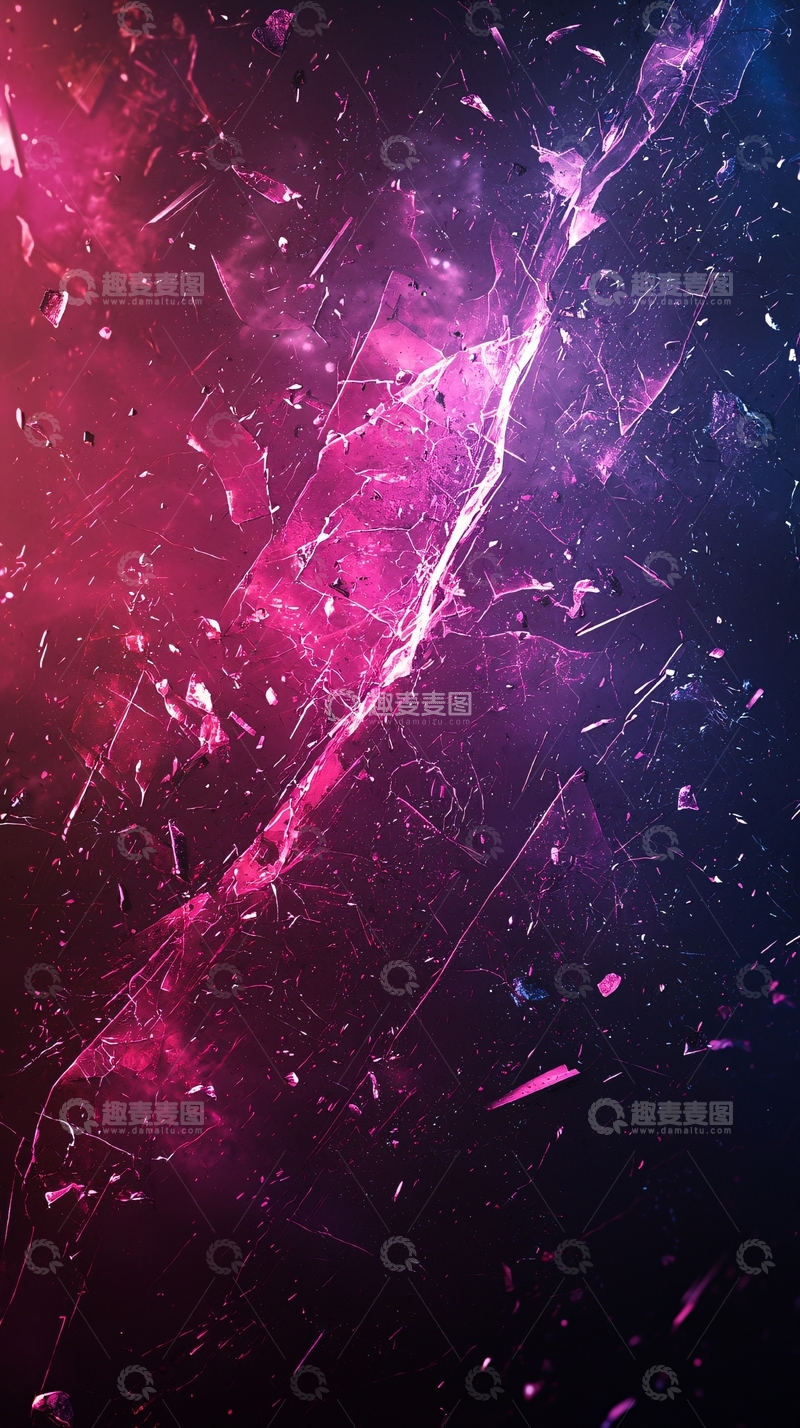 高清大图下载【趣麦麦图】破碎玻璃的星云背景