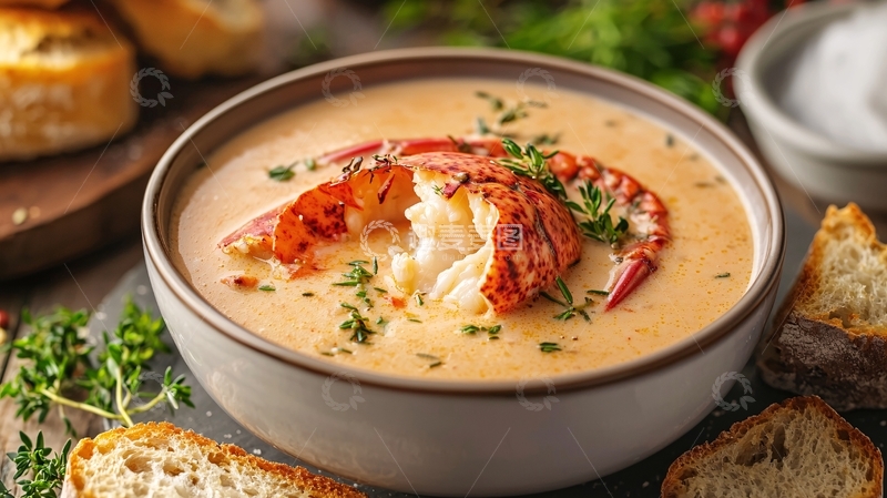 高清大图下载【趣麦麦图】龙虾浓汤