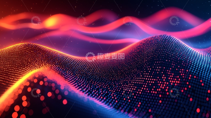 高清大图下载【趣麦麦图】抽象粒子波浪