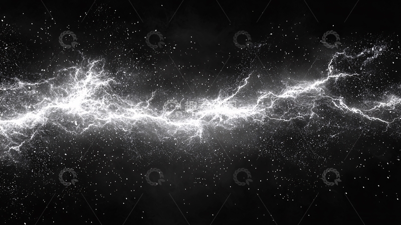 高清大图下载【趣麦麦图】星空背景下的闪电横贯