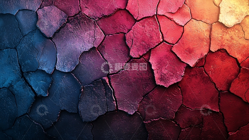 高清大图下载【趣麦麦图】彩色龟裂纹理