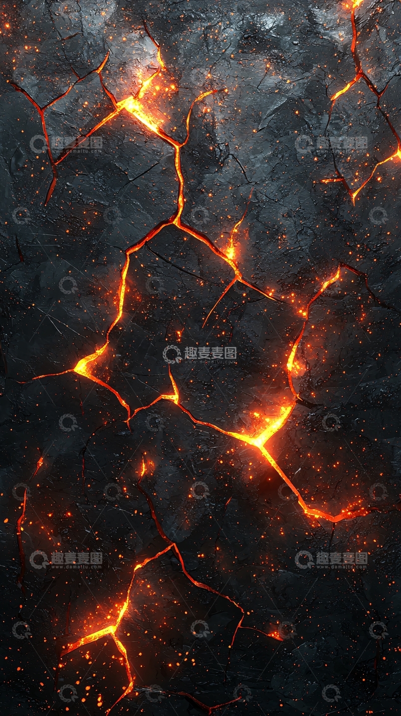 高清大图下载【趣麦麦图】火山岩浆裂缝纹理