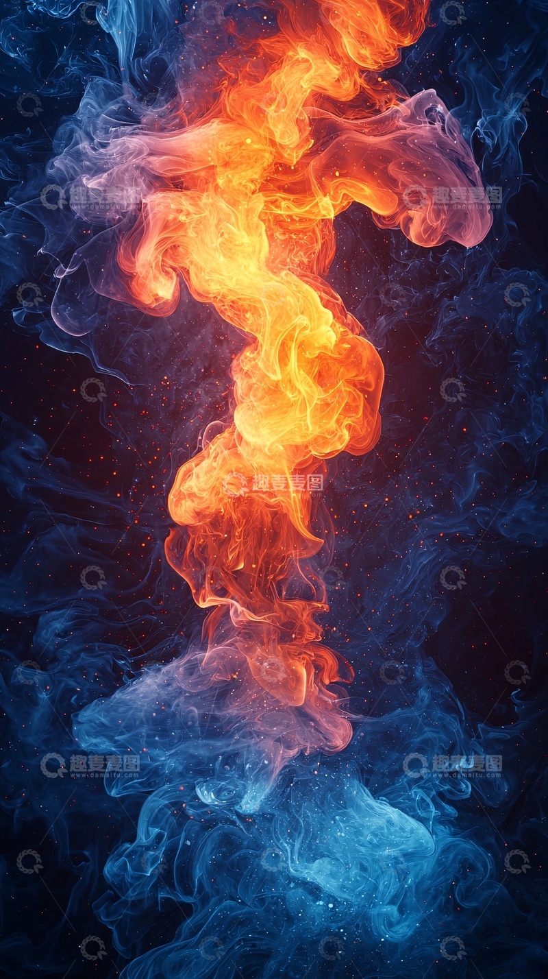 高清大图下载【趣麦麦图】火焰与冰的碰撞