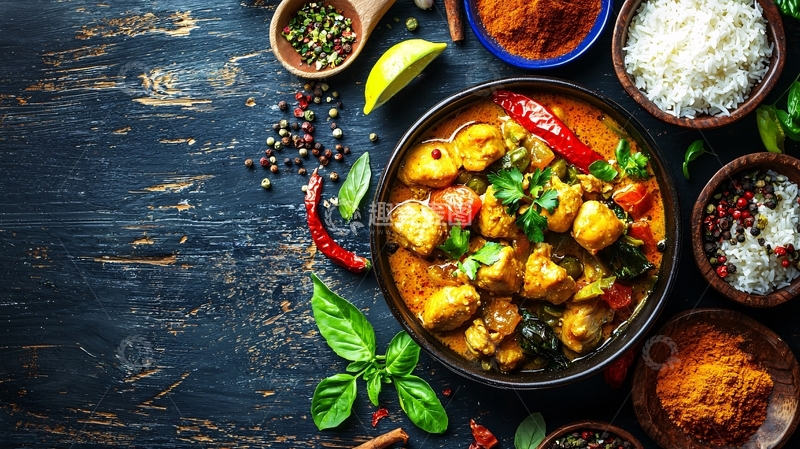 高清大图下载【趣麦麦图】咖喱鸡肉饭
