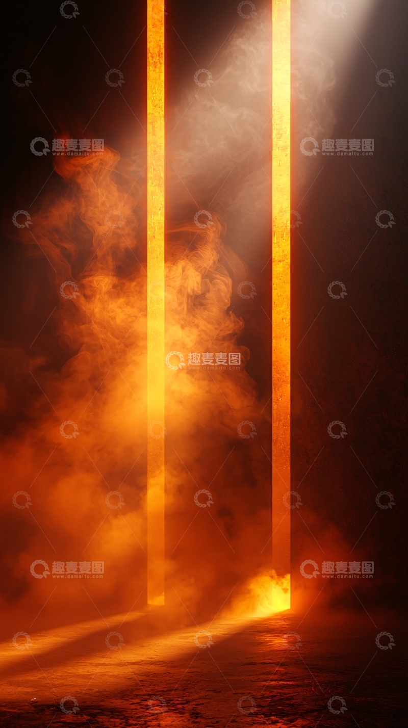 高清大图下载【趣麦麦图】橙色光柱