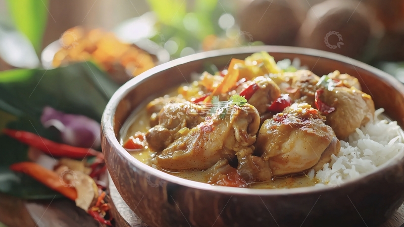 高清大图下载【趣麦麦图】咖喱鸡肉饭