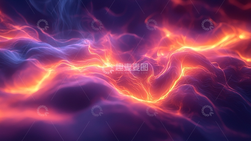 高清大图下载【趣麦麦图】紫色橙色光芒的星云