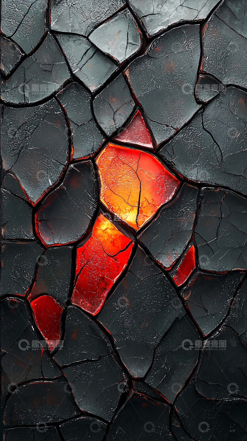 高清大图下载【趣麦麦图】破碎岩石间的火焰