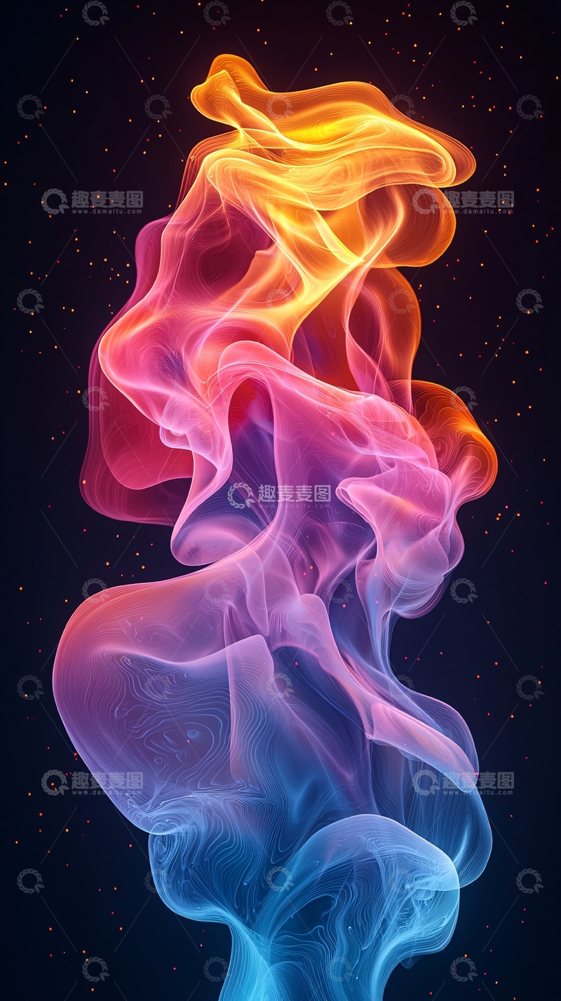 高清大图下载【趣麦麦图】彩色烟雾抽象背景