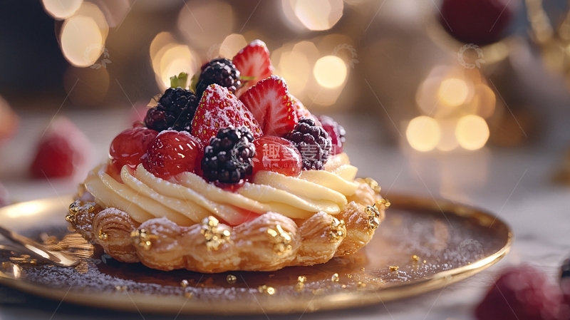 高清大图下载【趣麦麦图】美味水果奶油泡芙