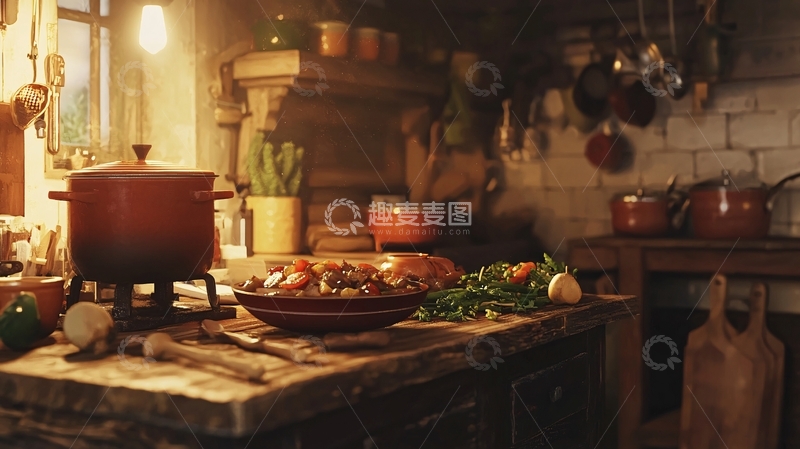高清大图下载【趣麦麦图】老式乡村厨房