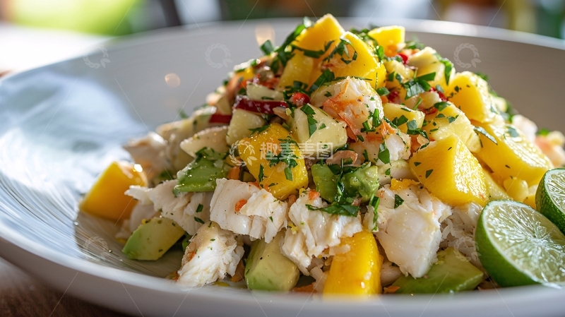 高清大图下载【趣麦麦图】芒果蟹肉沙拉