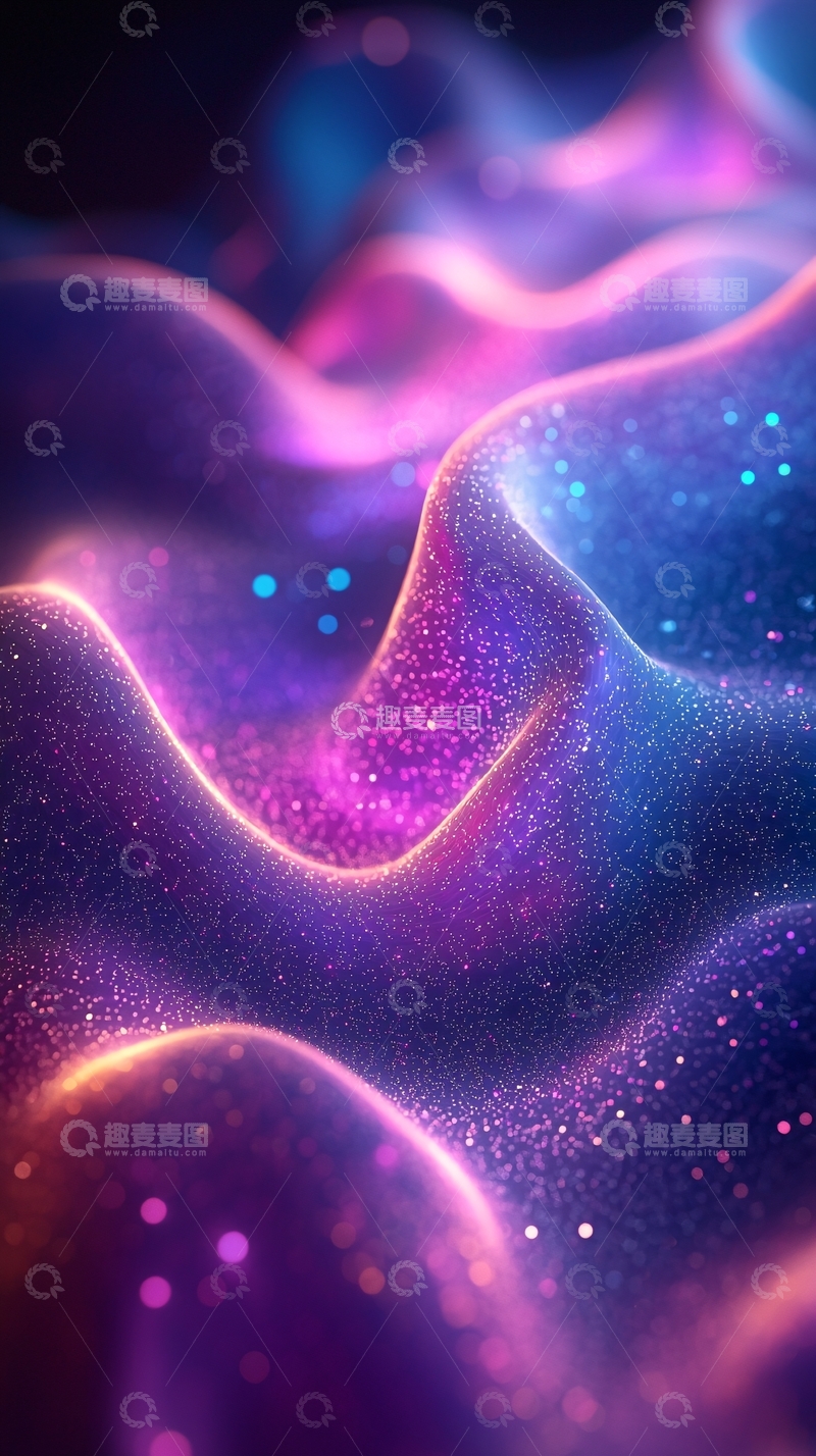 高清大图下载【趣麦麦图】抽象紫色流动曲线