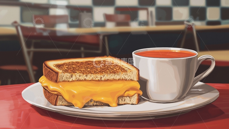 高清大图下载【趣麦麦图】烤奶酪三明治