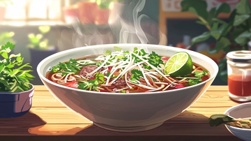 一碗热气腾腾的牛肉粉