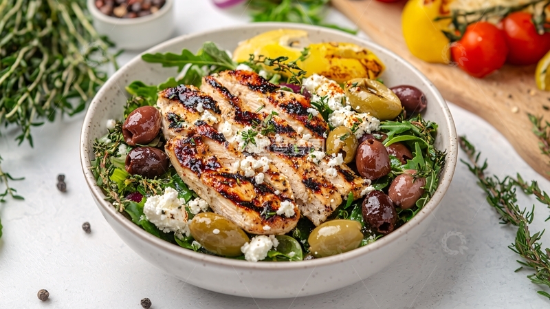 高清大图下载【趣麦麦图】烤鸡肉沙拉